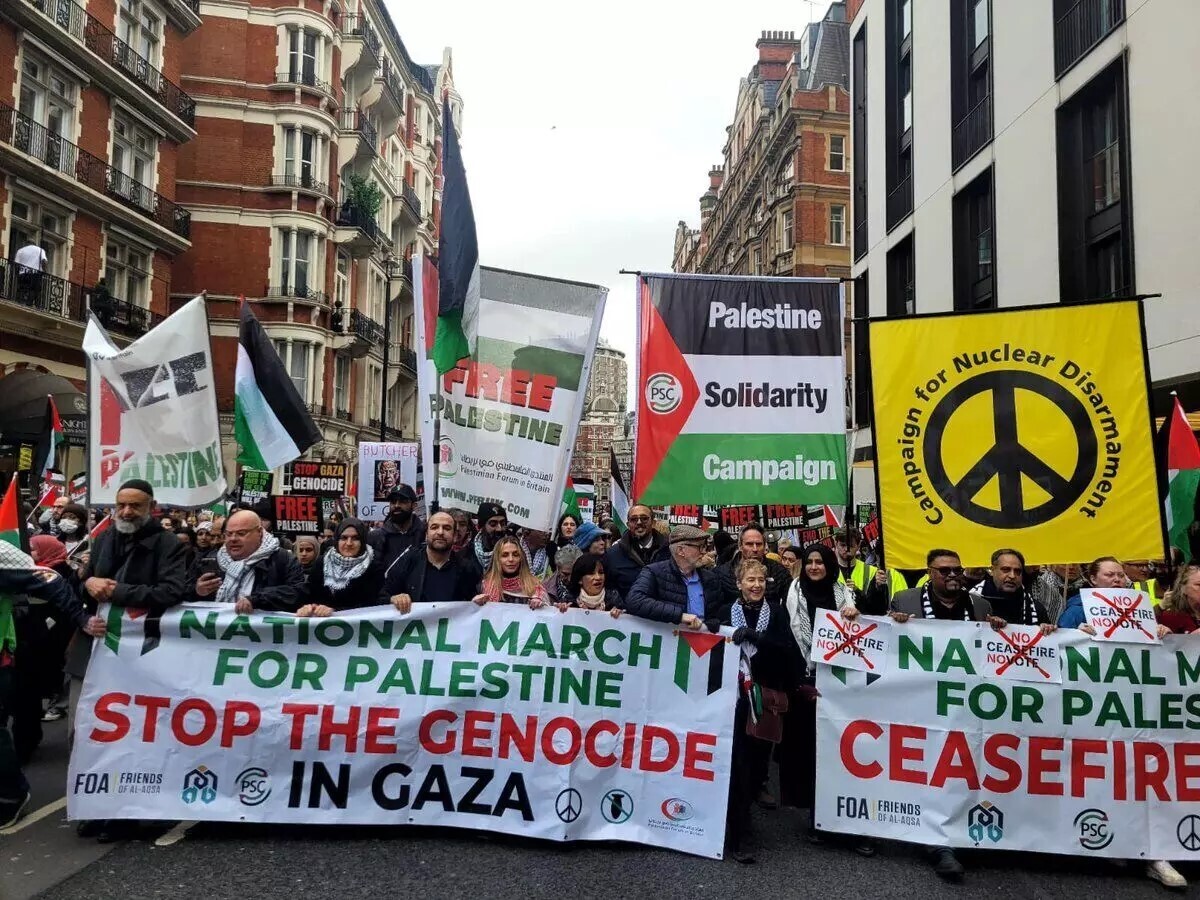 تظاهرات ۲۰۰ هزار نفری حامیان فلسطین در انگلیس