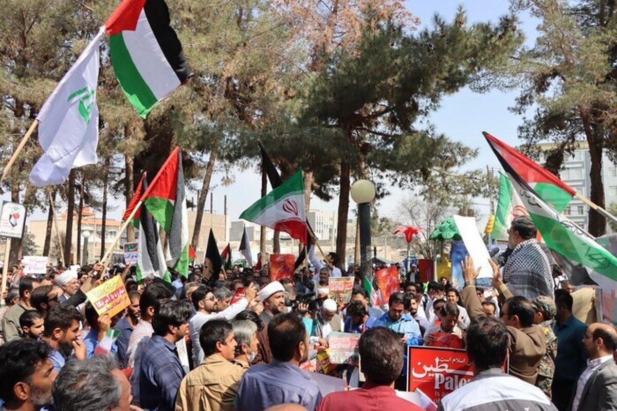 تجمع دانشجویان قمی در حمایت از مظلومان فلسطین