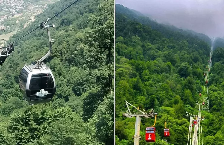 تلفريكات إيران؛ مناظر جوية للجبال والغابات والبحر تلفريكات إيران؛ مناظر جوية للجبال والغابات والبحر
