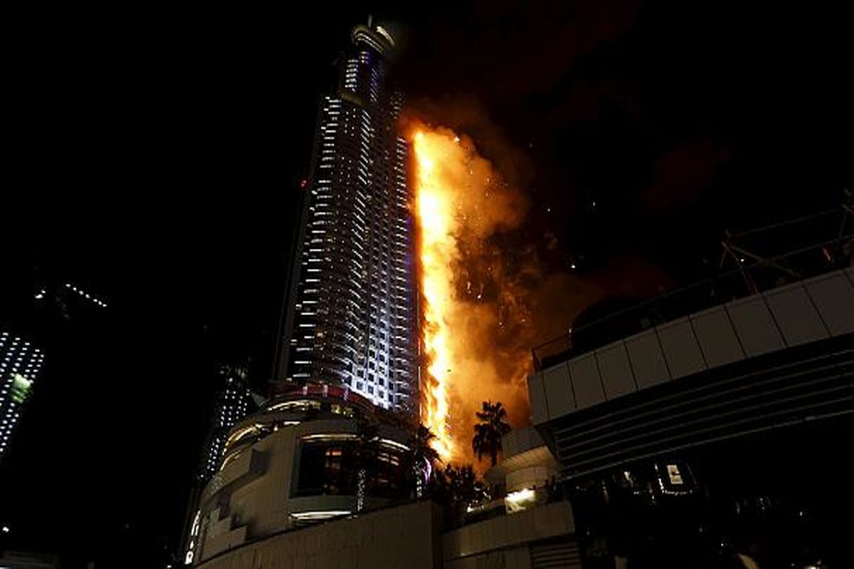 آتش سوزی هتل «آدرس» دوبی با دست کم شانزده زخمی