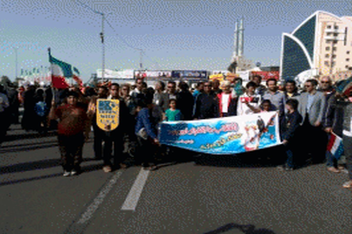 حضور پرشور ورزشکاران در راهپیمایی ۲۲ بهمن