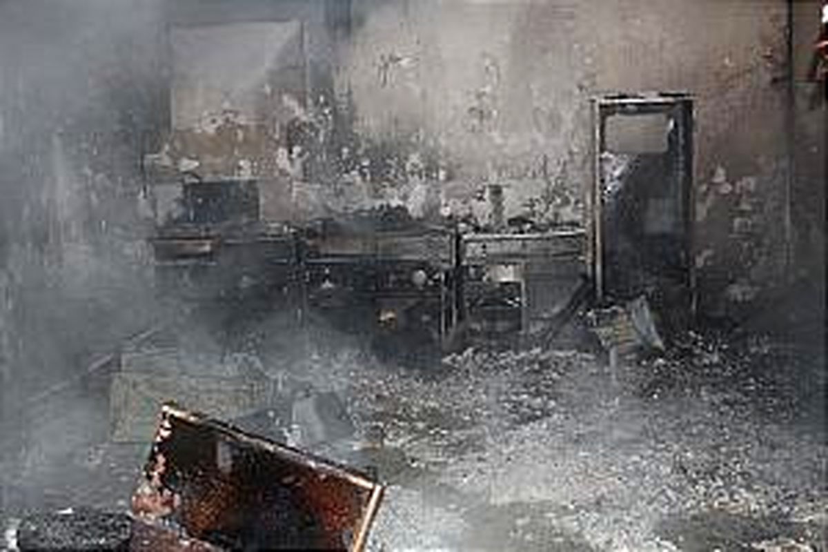 آتش سوزی در اتاقک کارگری