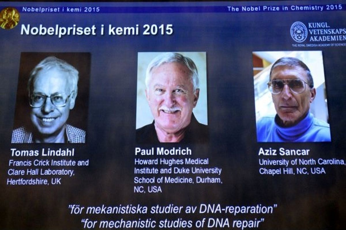 برندگان جایزه نوبل شیمی سال ۲۰۱۵ معرفی شدند