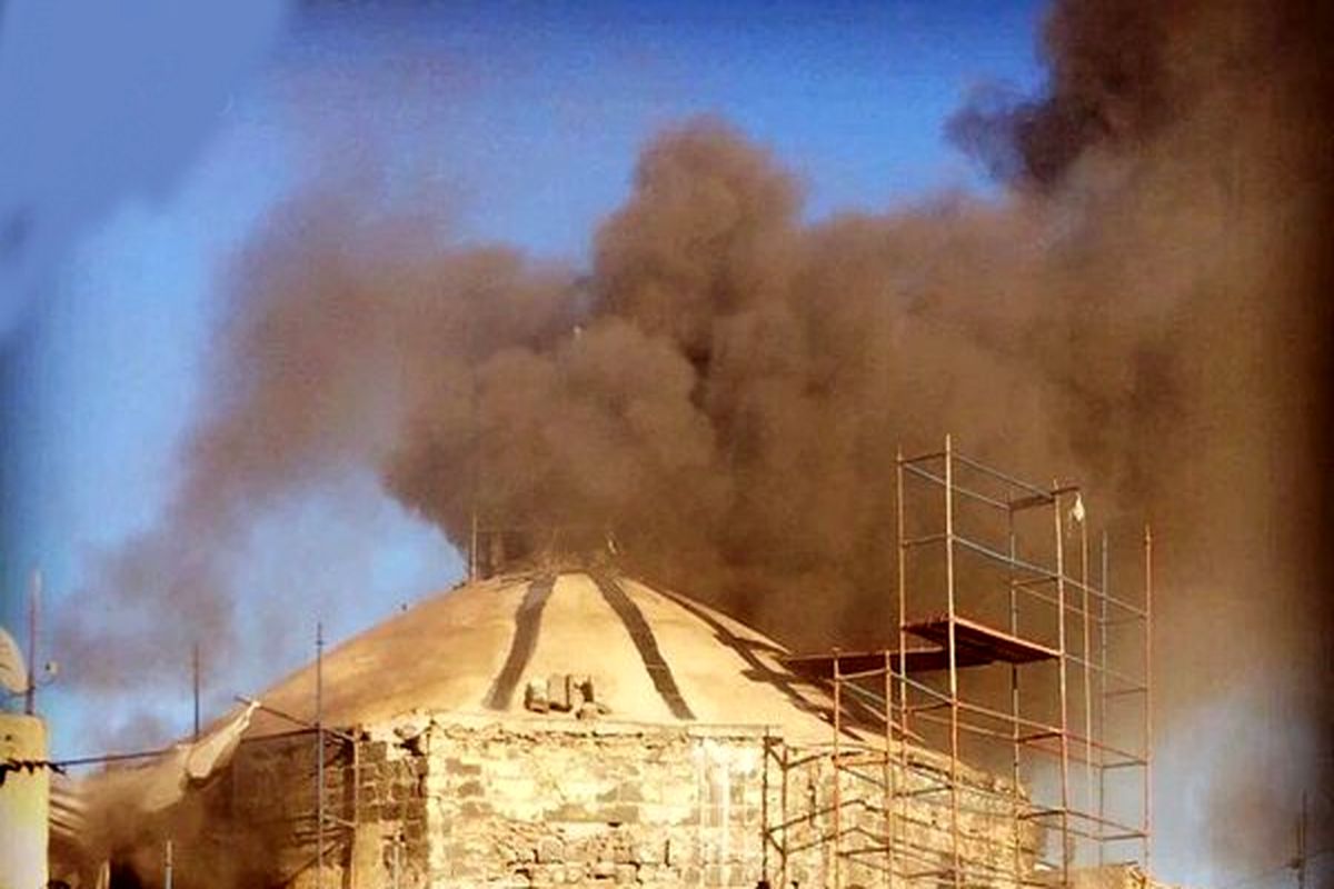 مسجد فاتح پاشا ترکیه به آتش کشیده شد