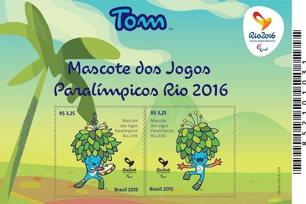 نماد بازی‌های ریو ۲۰۱۶ روی تمبرهای مخصوص المپیک