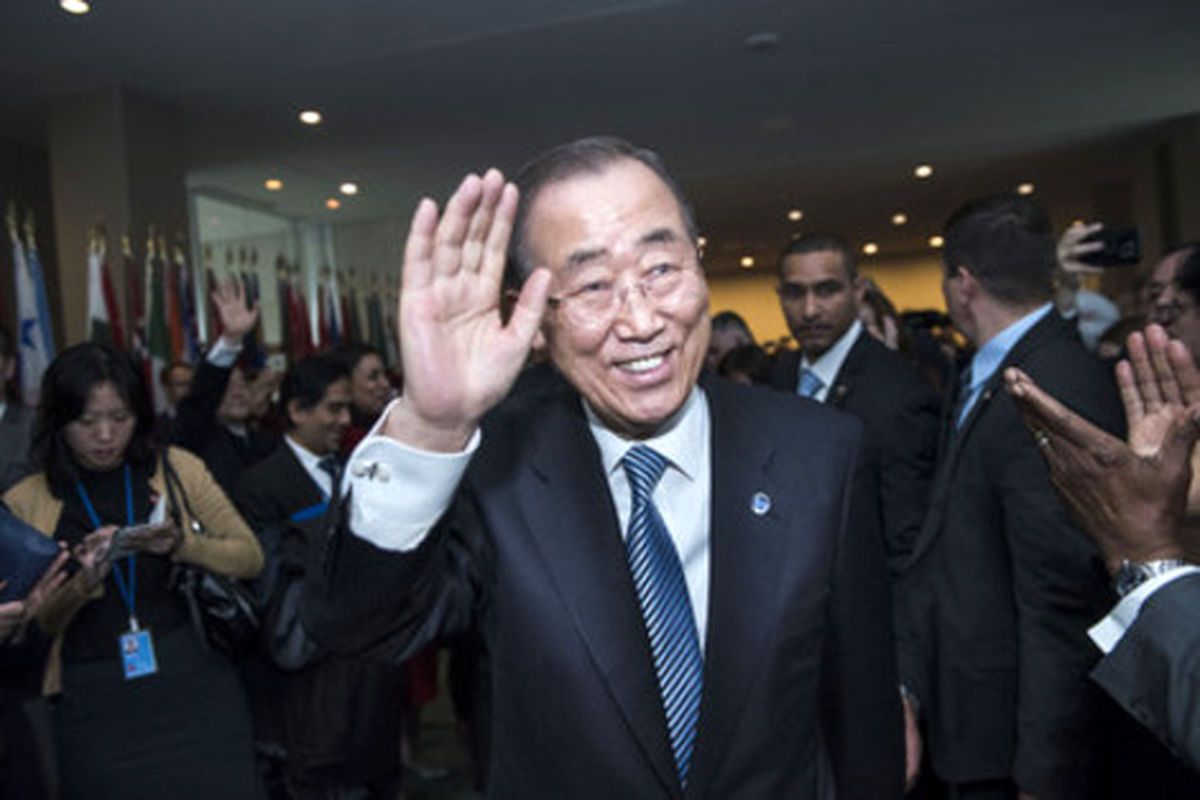 خداحافظی بان کی مون با سازمان ملل +عکس