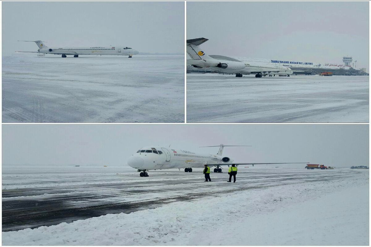 برف پروازهای فرودگاه ایلام را زمین‌‌گیر کرد