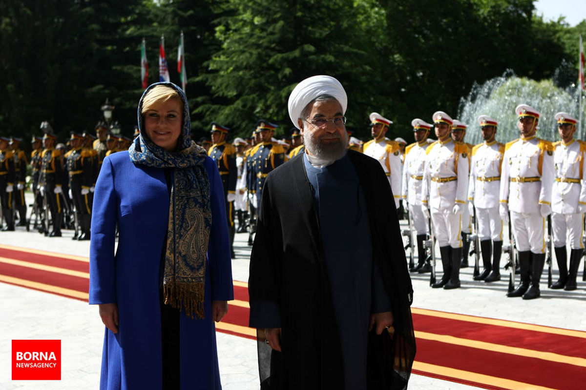 استقبال رسمی دکتر روحانی از رییس جمهوری کرواسی