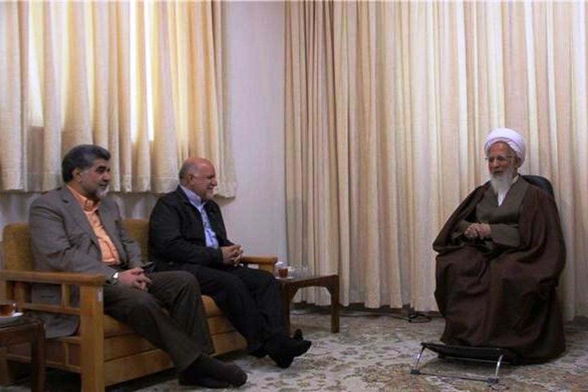 وزیر نفت با حضور در شهرستان دماوند با آیت‌الله جوادی‌آملی دیدار کرد