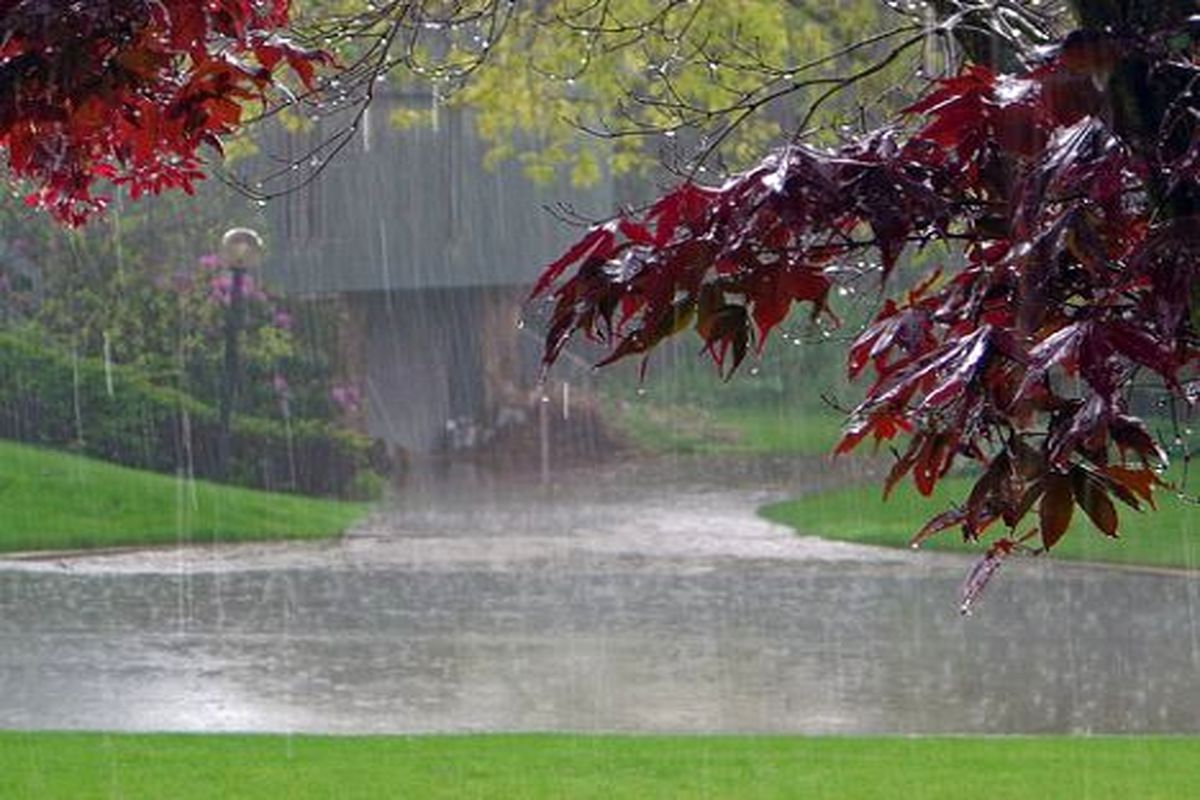 اولین باران پاییزی در راه گلستان