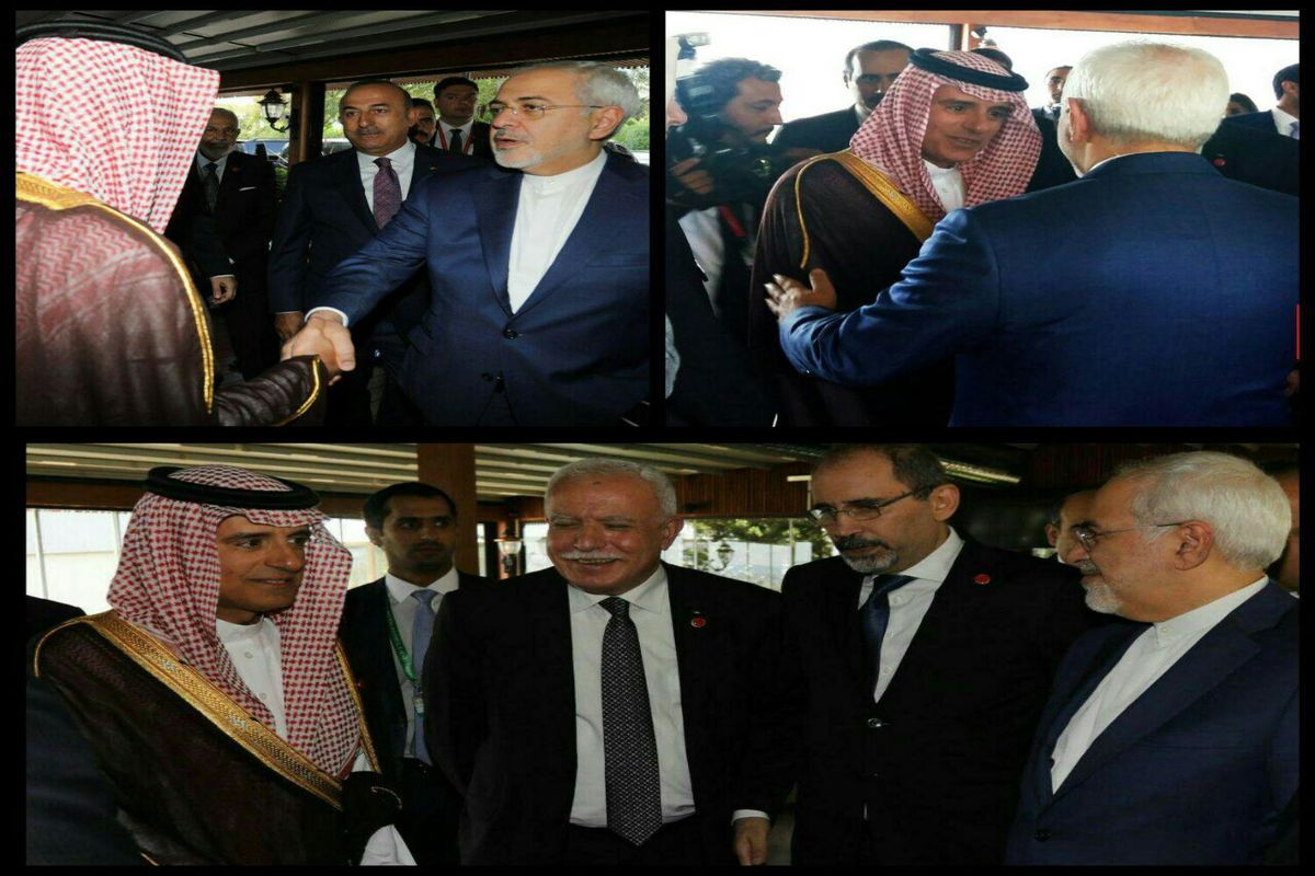 وزیر امور خارجه عربستان ظریف را در آغوش کشید!