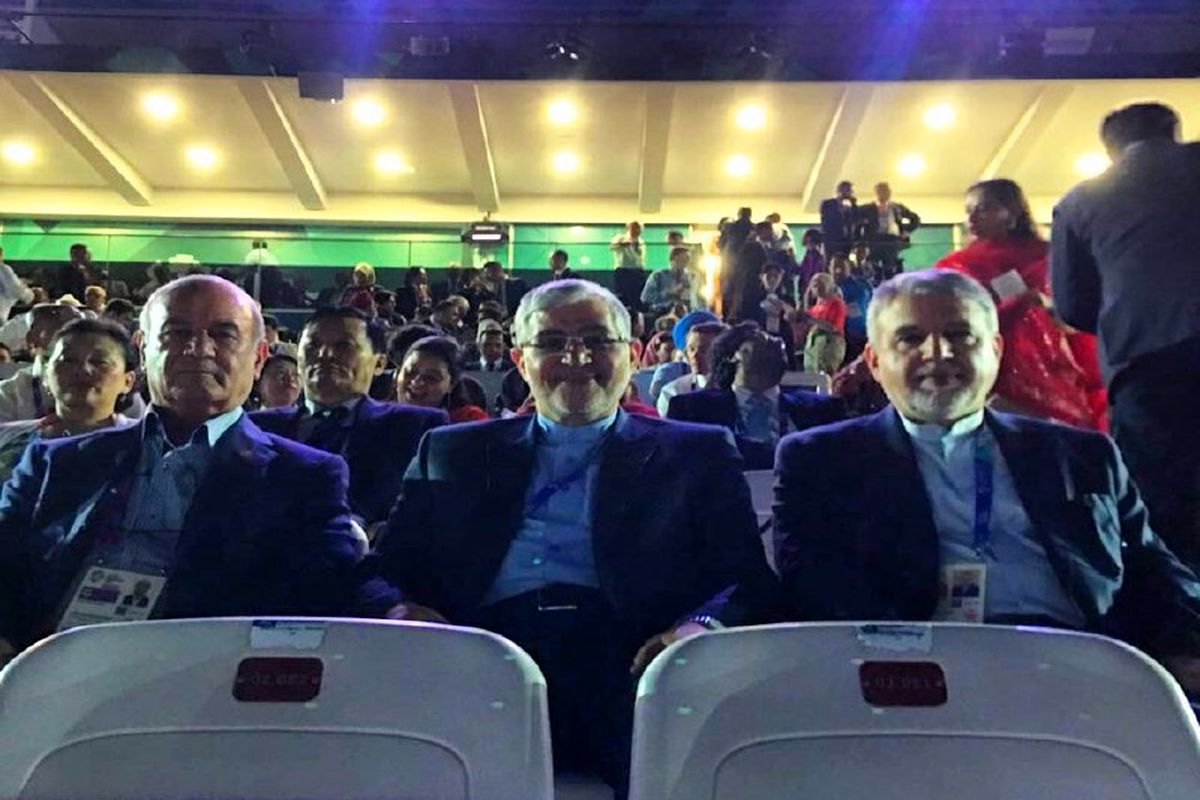 حضور صالحی امیری و سفیر ایران در مراسم افتتاحیه