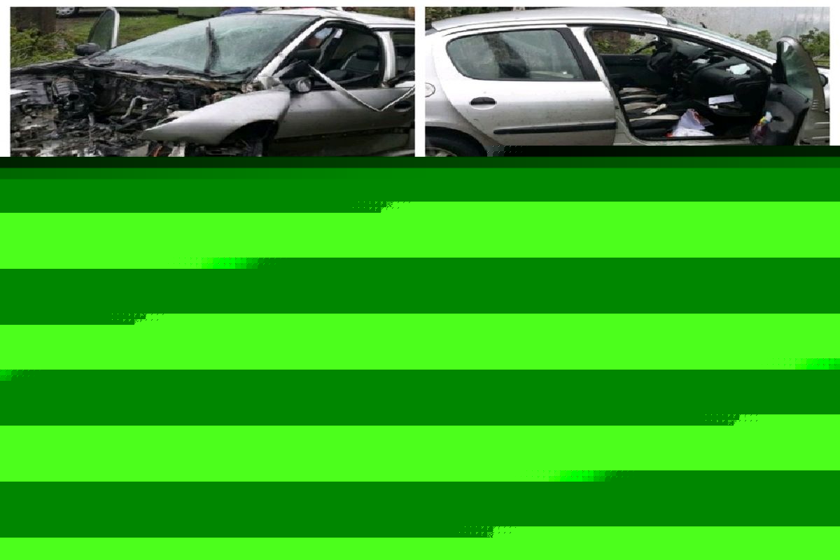 برخورد شدید خودرو پژو ۲۰۶  با تیر برق در محور 