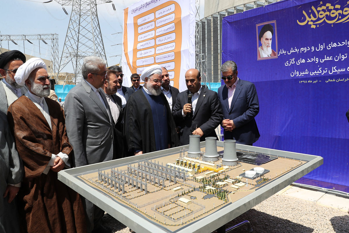 دو واحد بخش بخار نیروگاه سیکل ترکیبی شیروان با حضور رئیس جمهور افتتاح شد