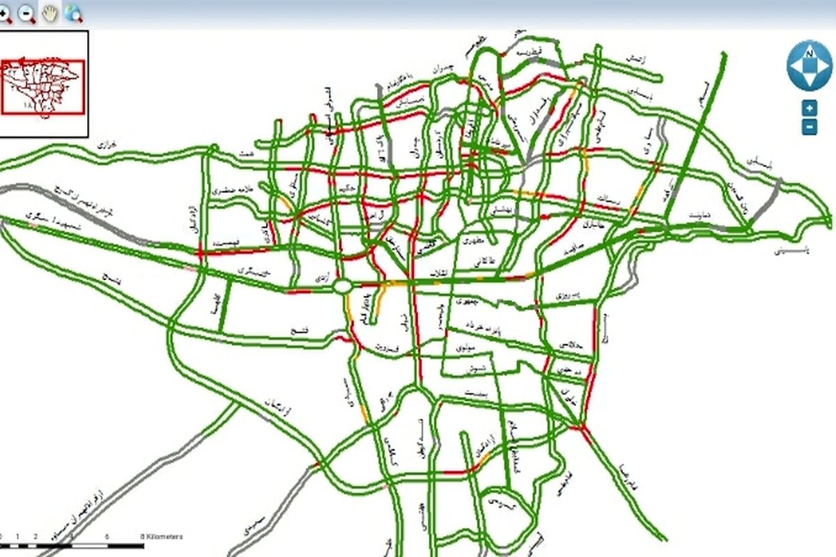 وضعیت ترافیکی معابر بزرگراهی پایتخت در دهمین روز پاییز ۹۸