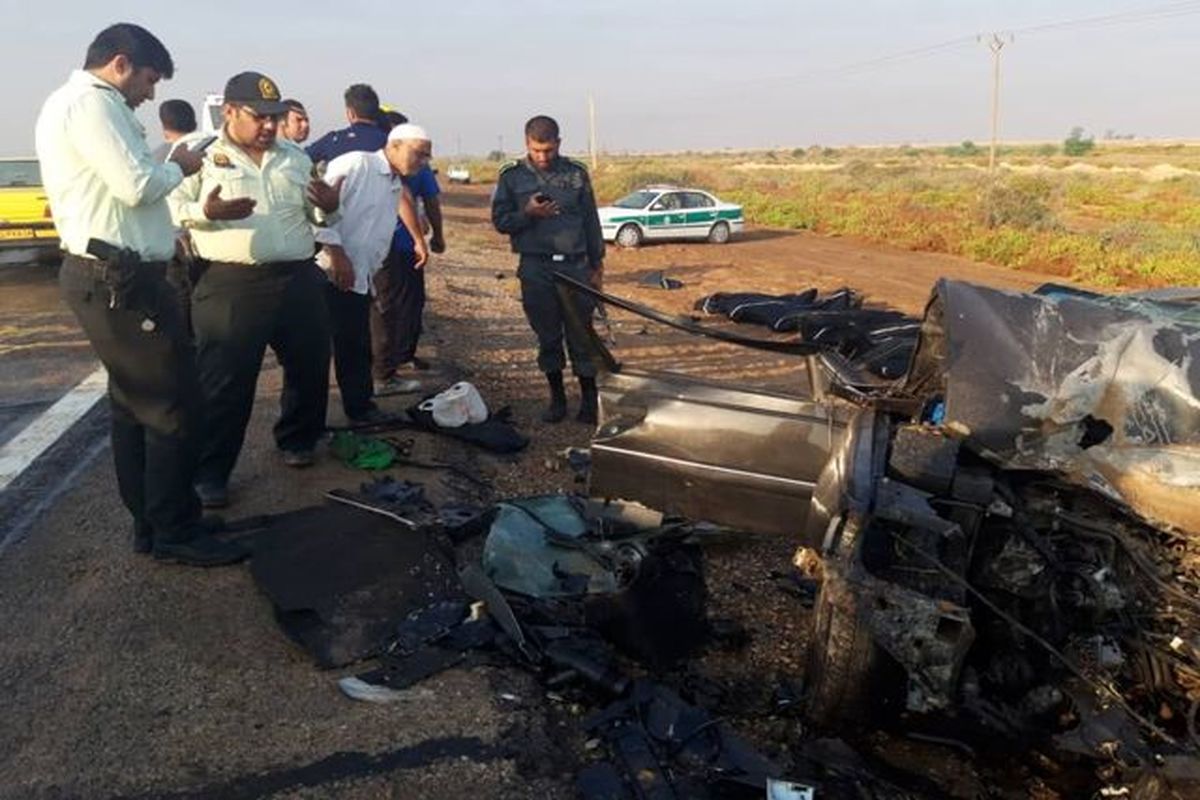 ۸ کشته و مصدوم در سانحه تصادف سه خودرو زایران اربعین در محور بستان