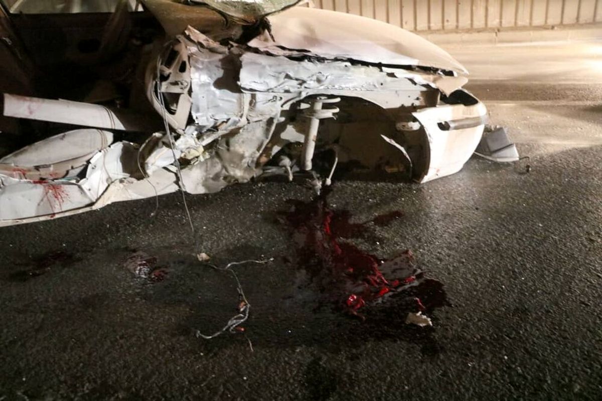 تصادف سمند و کامیون در اتوبان خرازی یک کشته داد + عکس