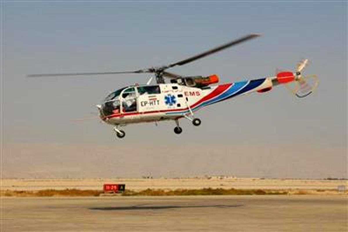 بالگرد جایگزین در آشیانه پایگاه اورژانس هوایی ۱۱۵ مازندران نشست