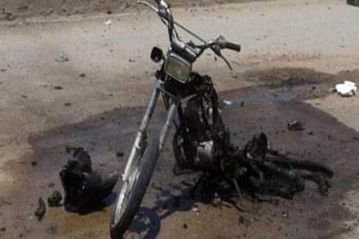 انفجار یک موتورسیکلت بمب‌گذاری شده در سوریه