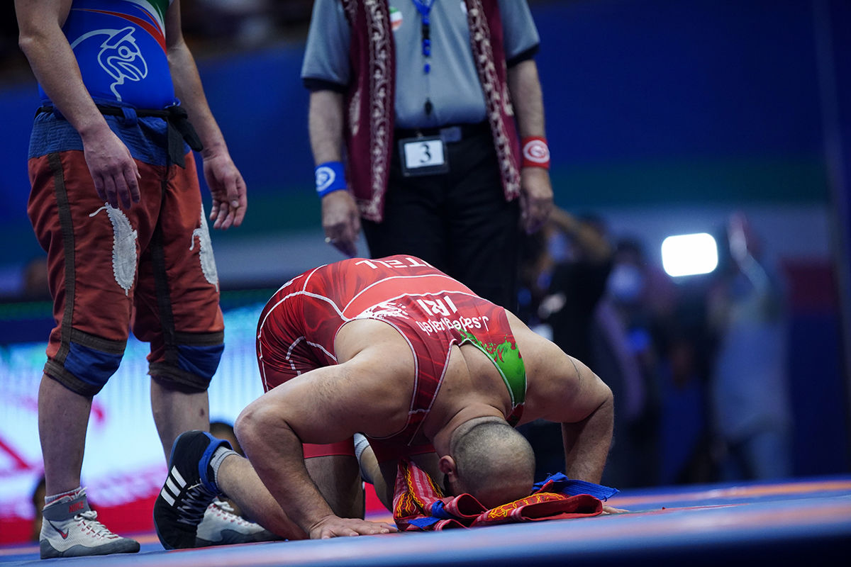 پایان دیدارهای گروه الف لیگ برتر کشتی آزاد در مشهد