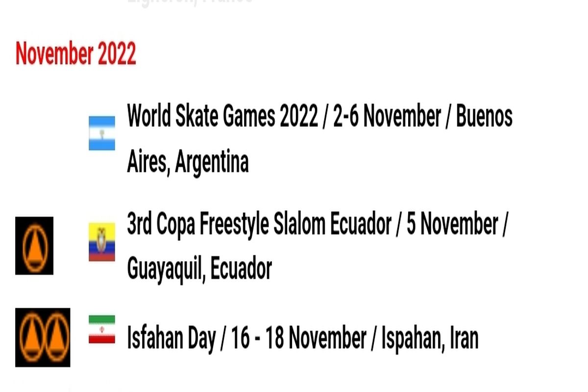 مسابقات کاپ آزاد جهانی اسکیت‌ isfahan day در تقویم‌ فدراسیون جهانی اسکیت‌ قرار گرفت