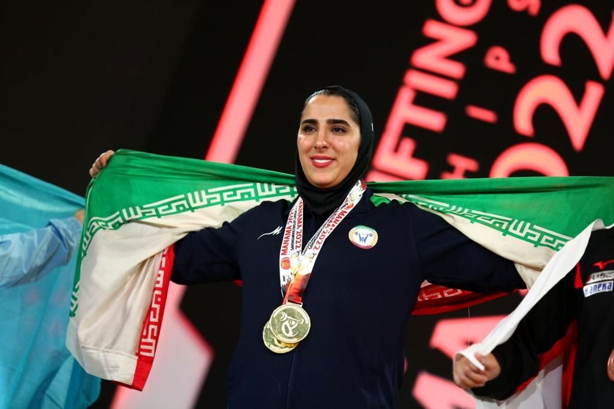 تاریخ سازی   «الهام حسینی» با کسب ۳ طلای ناب در رقابت های وزنه برداری  قهرمانی  آسیا