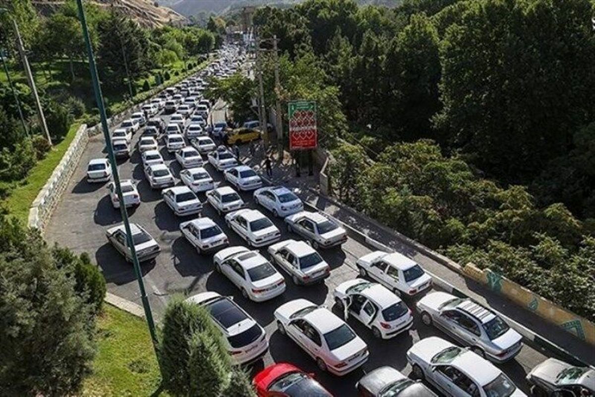 ترافیک سنگین در جاده کرج_چالوس