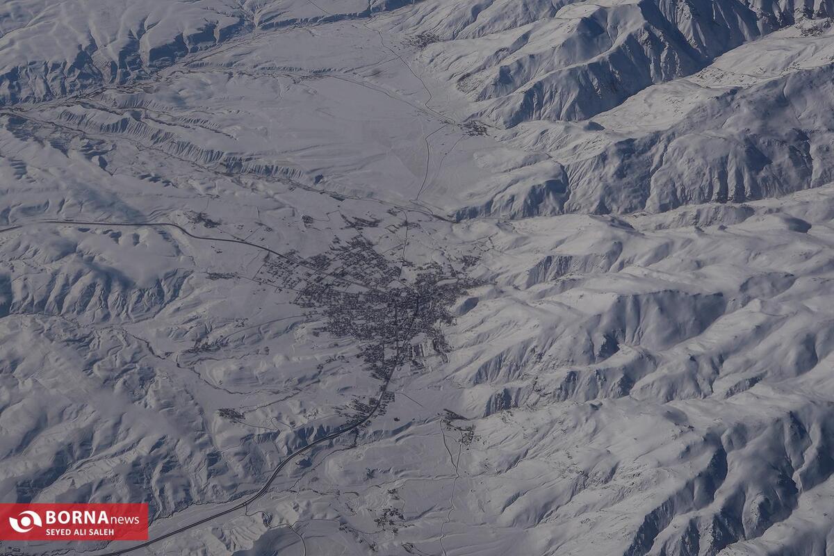 عکس های هوایی از کوهستان های پر برف ایران