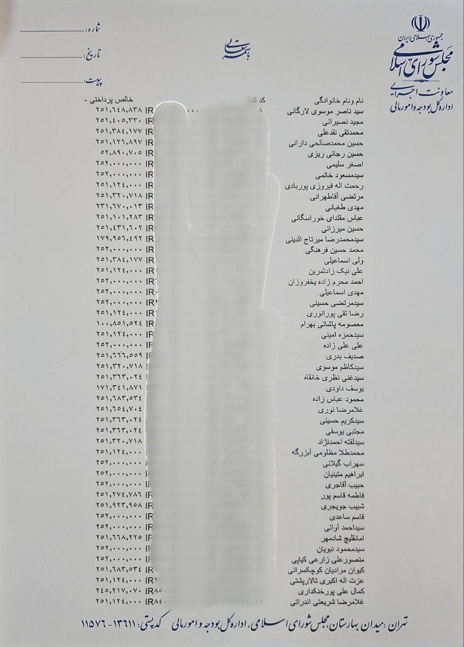 روابط عمومی مجلس حقوق خرداد ۱۴۰۲ نمایندگان را منتشر کرد