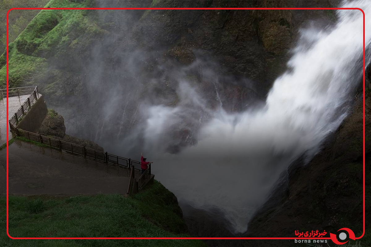 خروش آبشار شلماش در شهرستان سردشت