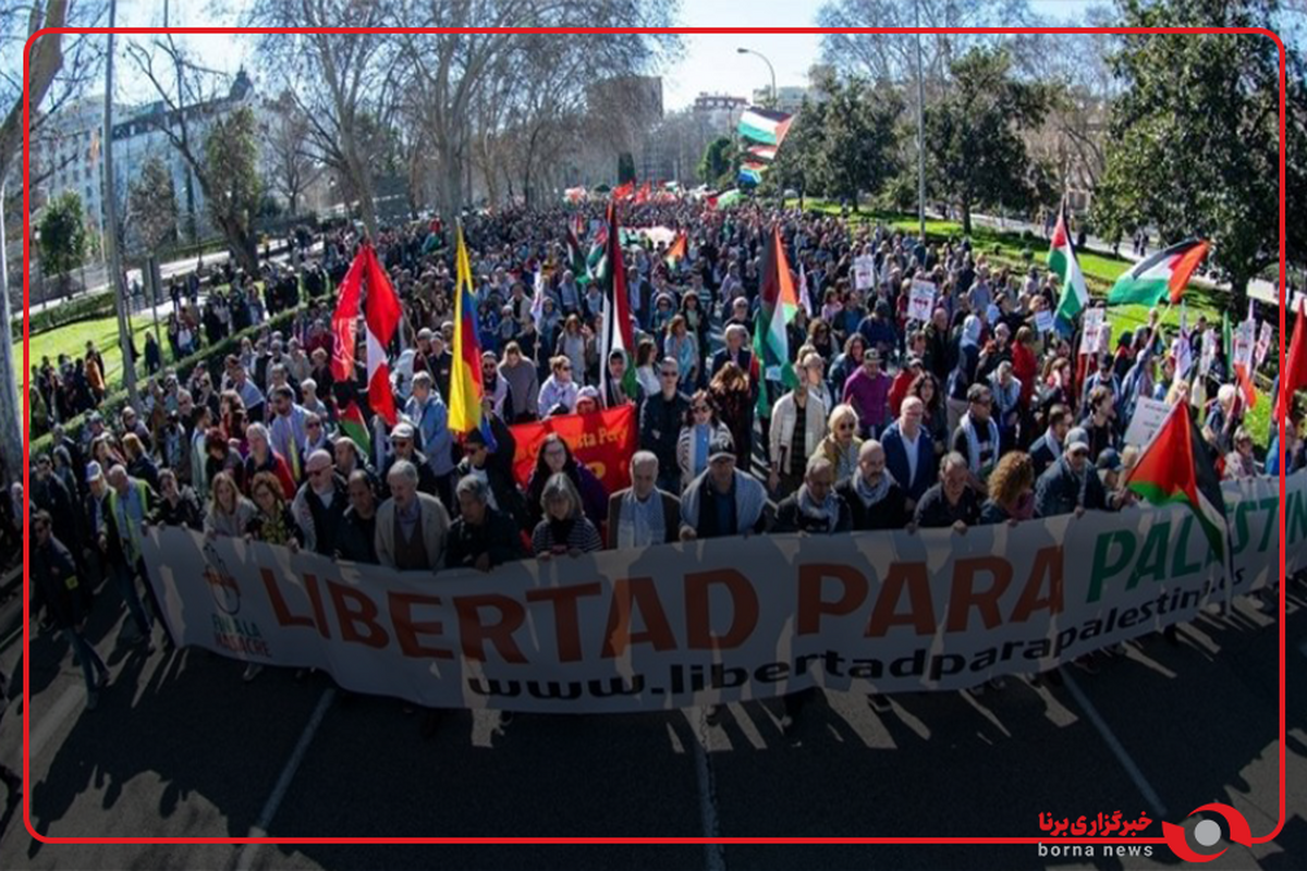 تظاهرات گسترده در اسپانیا علیه اسرائیل