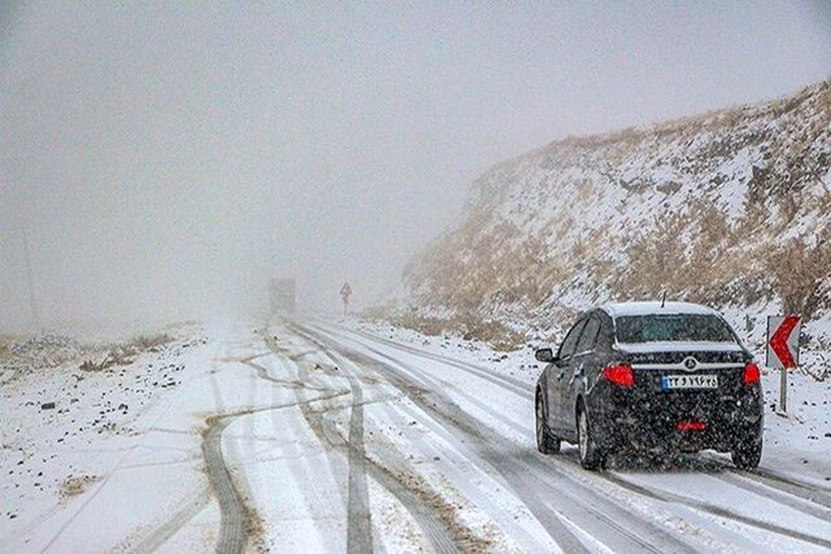 بارش شدید برف و باران در محورهای مواصلاتی استان اردبیل