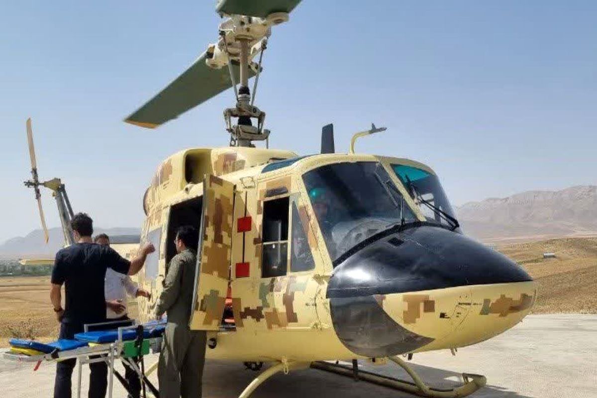 پرواز بالگرد اورژانس هوایی استان مرکزی برای انتقال بیمار دچار خونریزی داخل جمجمه دلیجانی