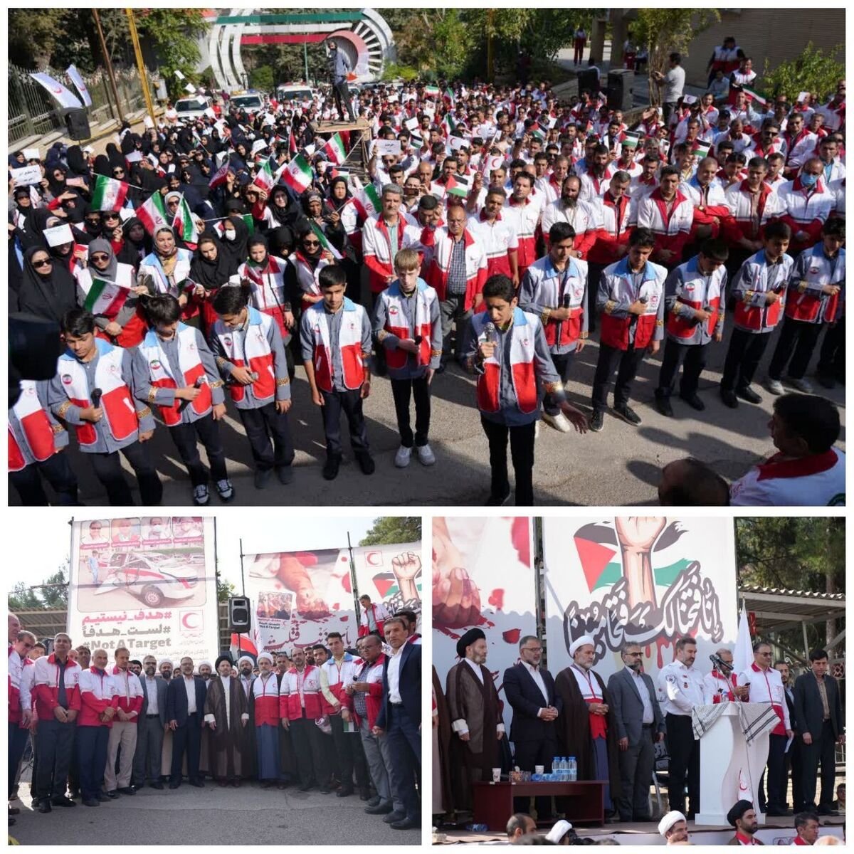 تجمع اعتراضی امدادگران و داوطلبان هلال احمر لرستان در محکومیت  رژیم غاصب صهیونیستی