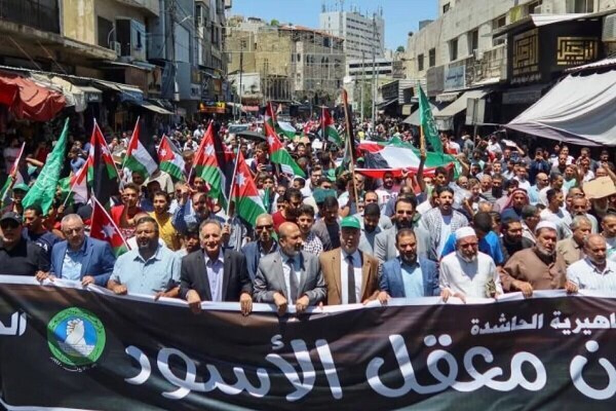 تظاهرات گسترده طرفداران فلسطین در اردن