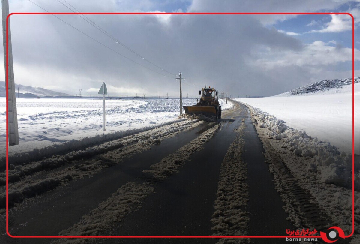 بارش برف در گردنه آلما آغاجی آذربایجان شرقی، اهر