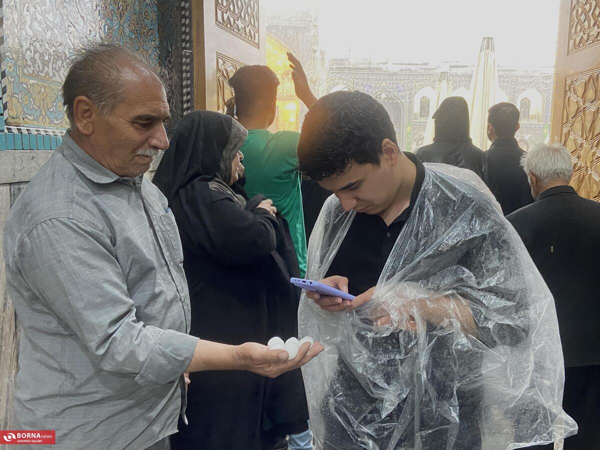 بارش باران و تگرگ در حرم امام رضا عليه السلام