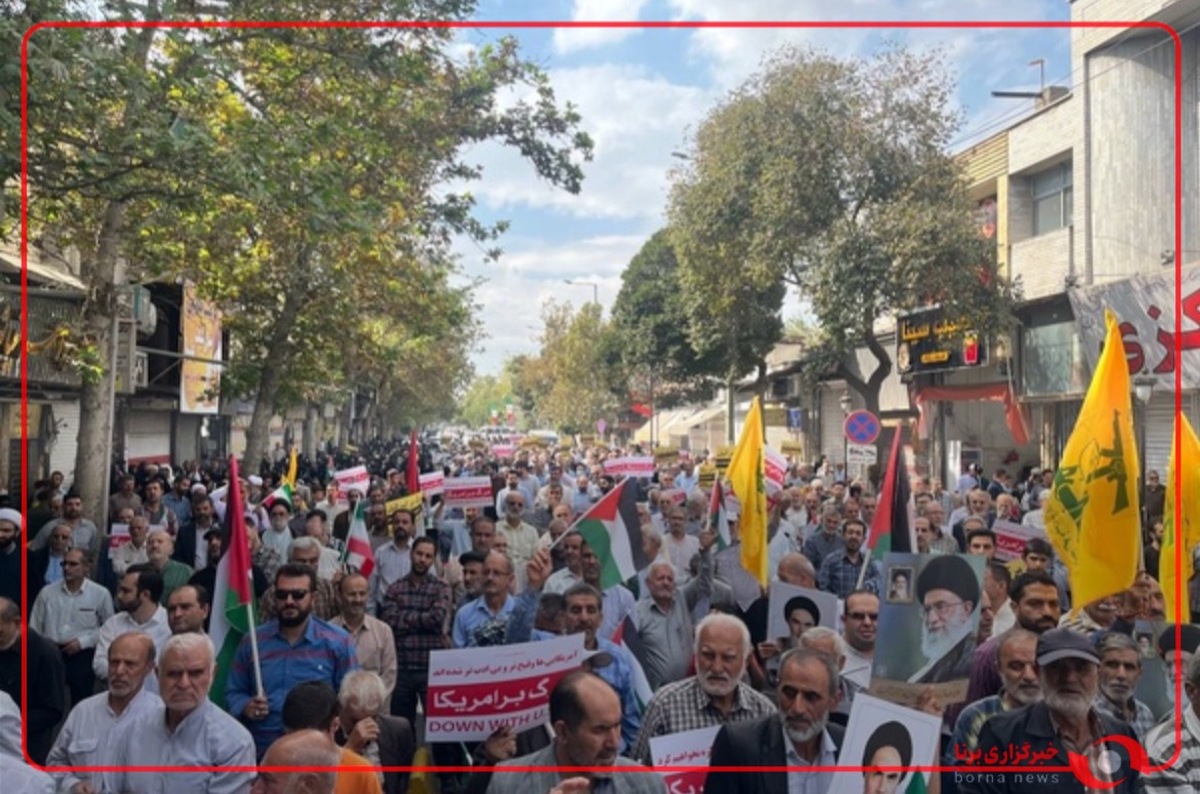 مراسم راهپیمایی مردم قزوین در محکومیت جنایات اسرائیل غاصب درلبنان و غزه