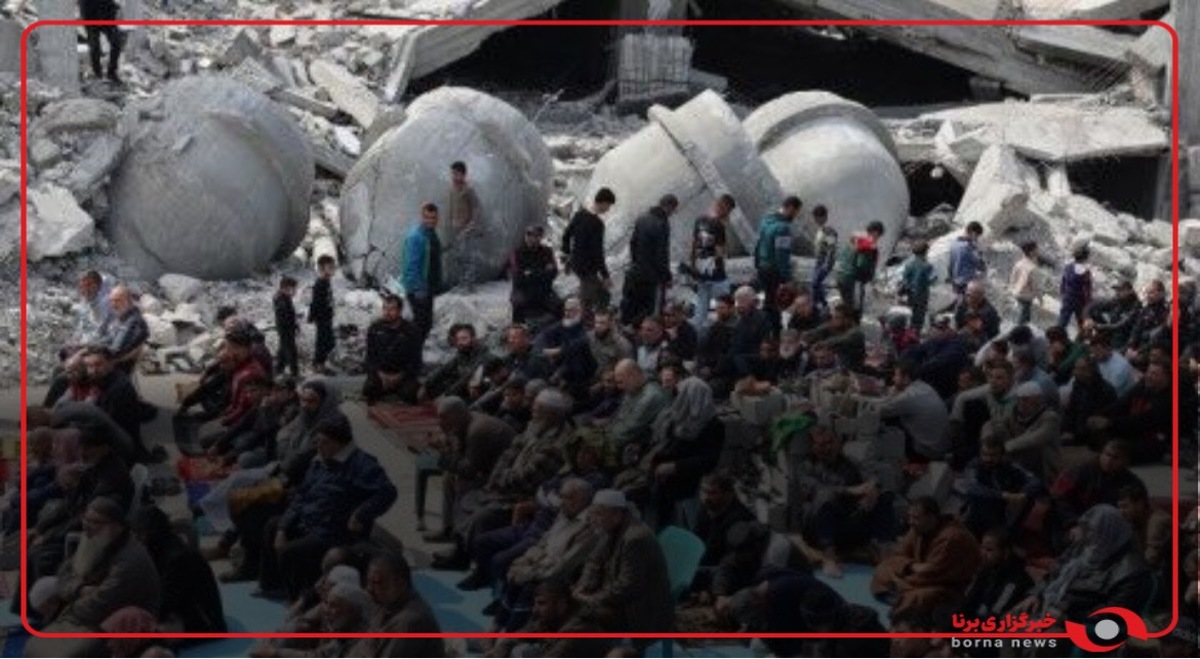 برگزاری نماز عید فطر روی آوار و ویرانی‌های مساجد نوار غزه