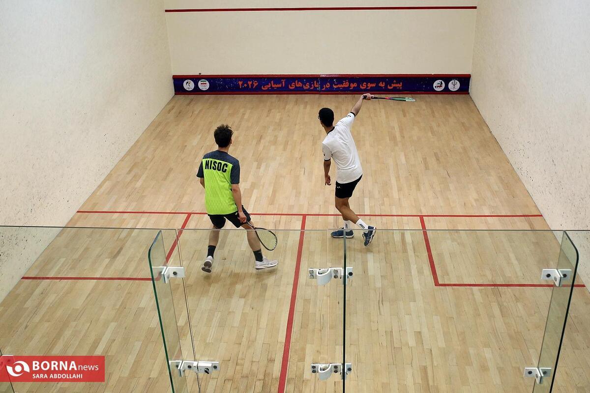 جدال داغ لیگ برتر اسکواش در روزهای برفی تهران