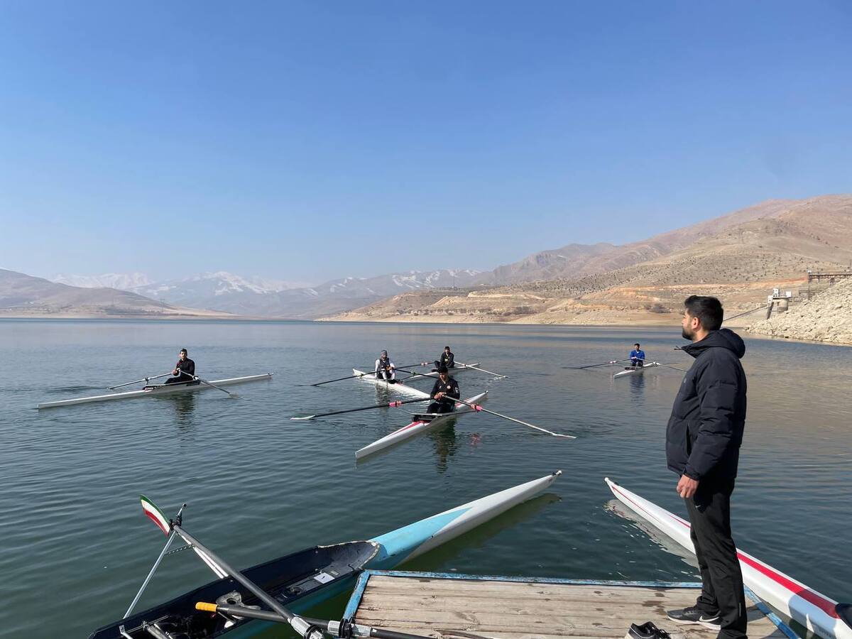 ششمین مرحله آماده‌سازی تیم ملی روئینگ آقایان در سد مهاباد آغاز شد