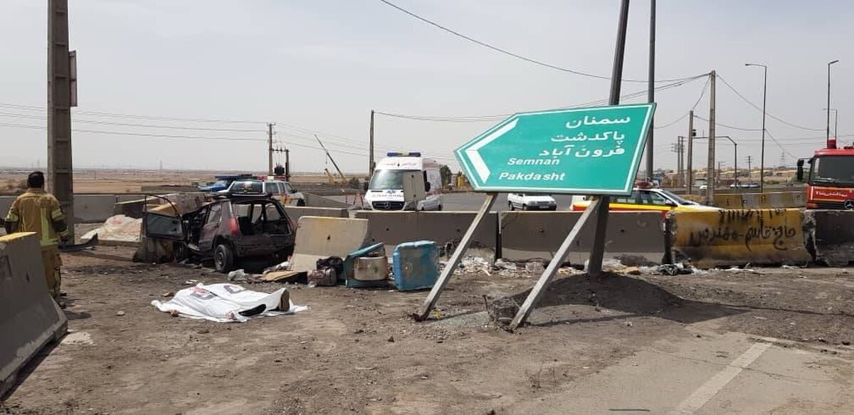 تصادف مرگبار در جاده خاوران/ دو کشته در برخورد خودروی سواری با نیوجرسی
