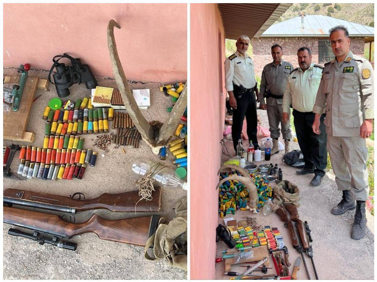 کشف و ضبط موارد مشکوک شکار و صید غیرمجاز در باغ ویلا