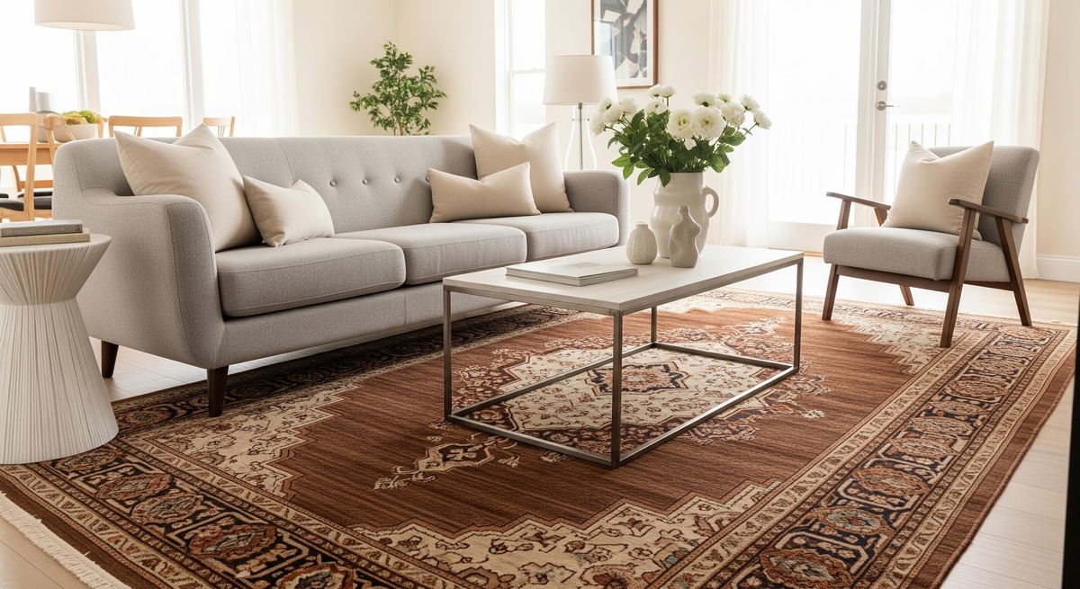 مبل طوسی با فرش گردویی ست میشه؟