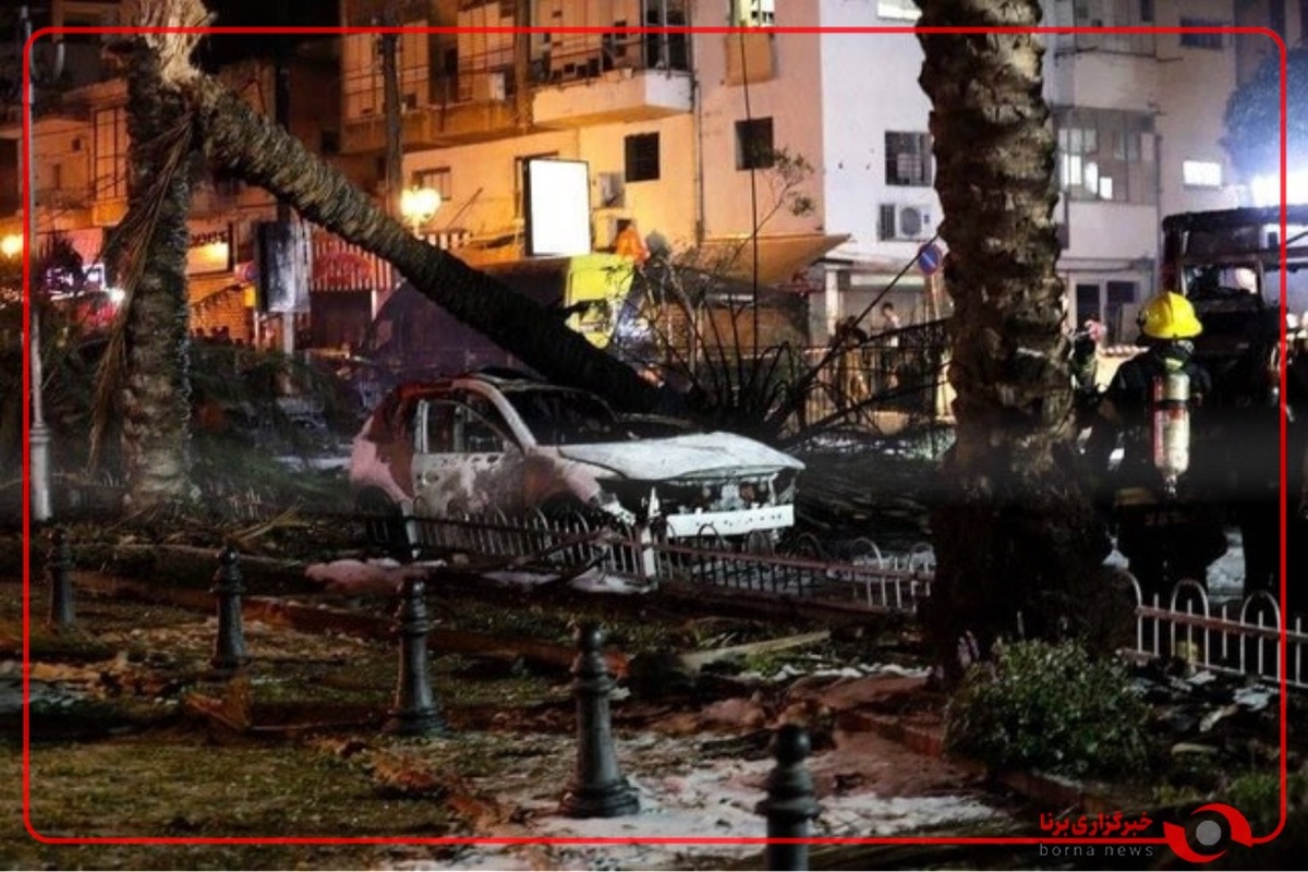 تصاویری از آثار برخورد موشک به تل‌آویو