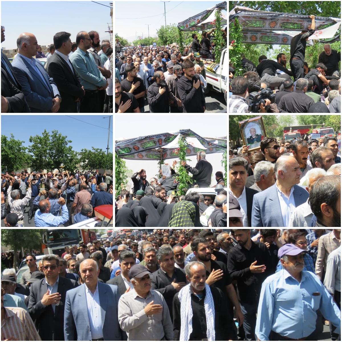 آیین باشکوه تشییع پیکر مطهر  شهید سردار حمیدرضا روزبهانی در اشترینان