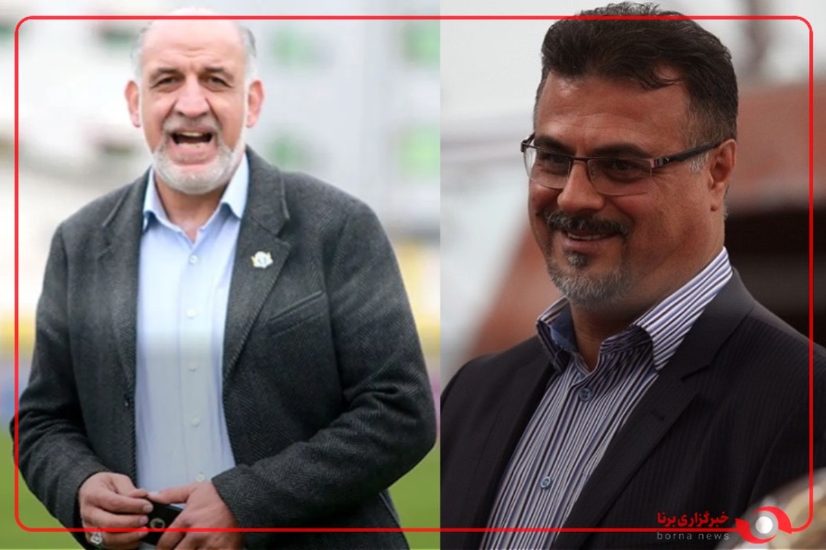 حضور علی نظری جویباری و مهدی فنونی زاده در جایگاه ویژه ورزشگاه اراک