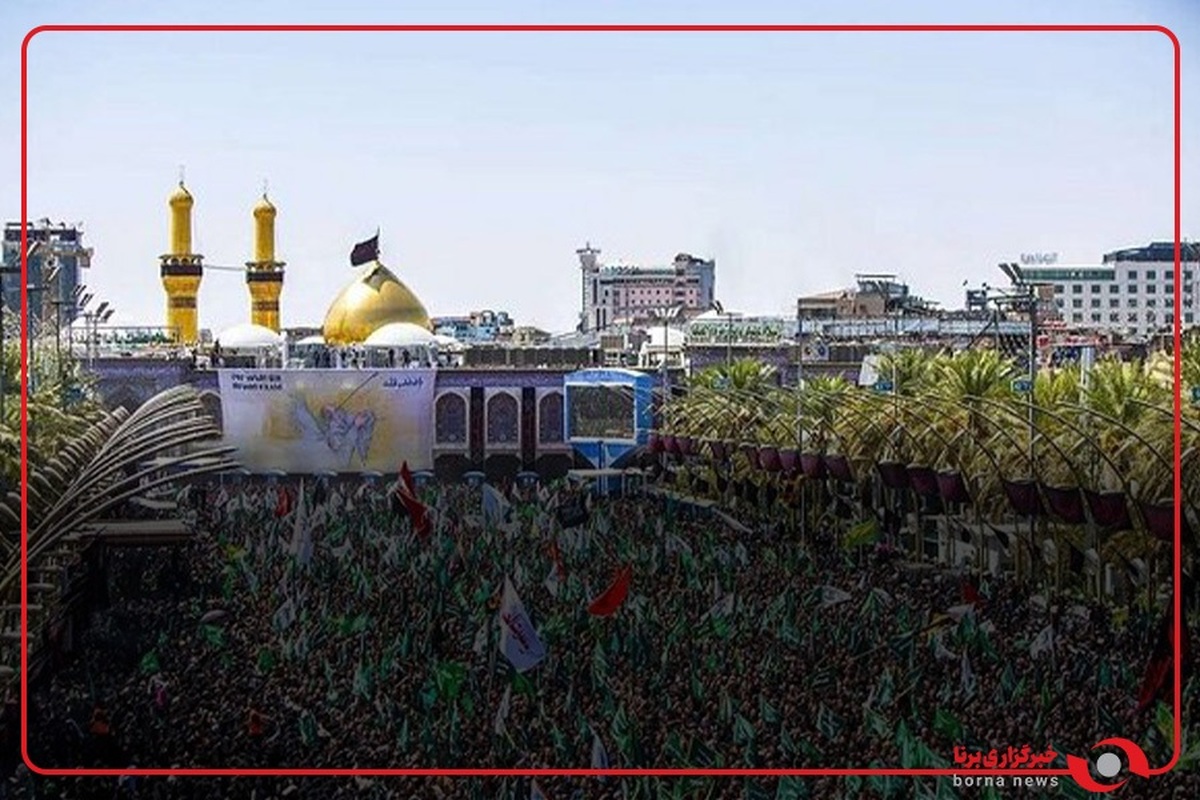 پرچم جمهوری اسلامی ایران در مراسم «رکضه طویریج» روز عاشورا در کربلا مقدس