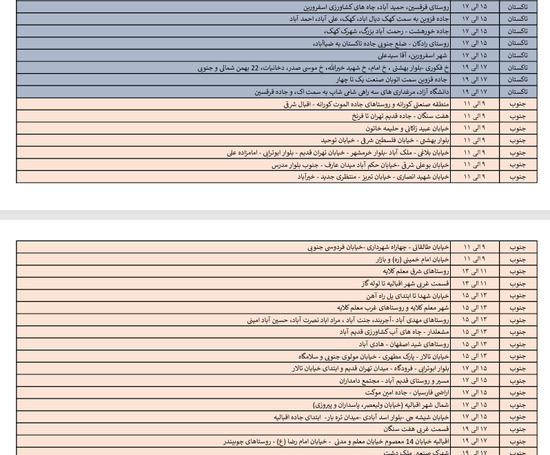 برنامه خاموشی های احتمالی برق استان قزوین اعلام شد