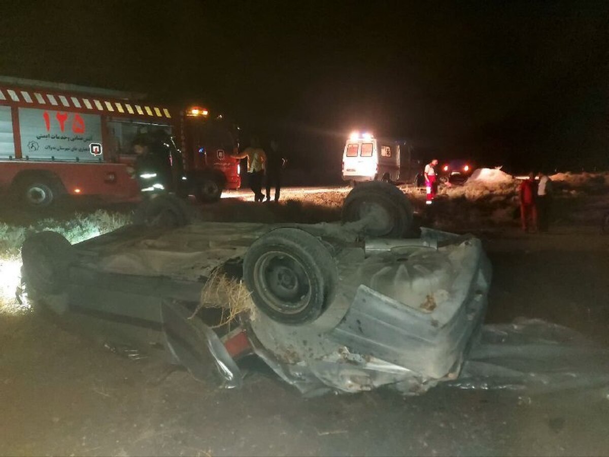 ۷ مصدوم بر اثر واژگونی پژو۴۰۵ در محور سرخس_مشهد